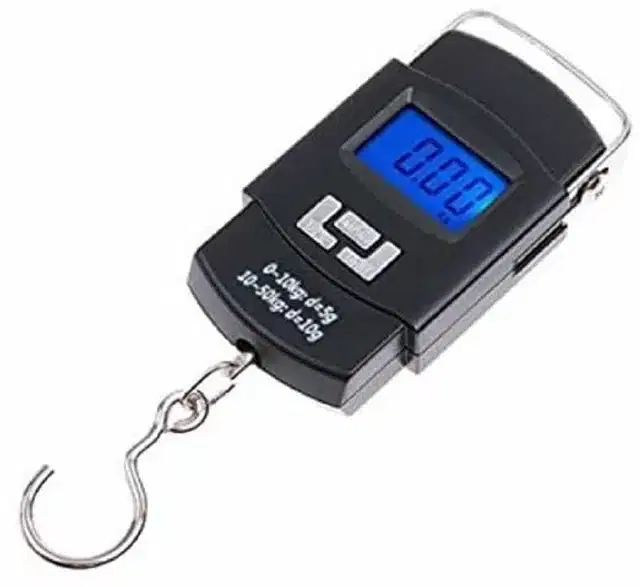 Portable Mini Electronic Hanging Weighing Scale, Black