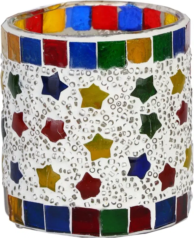 Glass Decorative Tea Light Holders, Multicolor