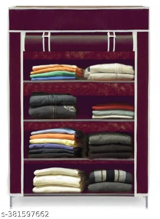 Metal 4 Layer Collapsible Multipurpose Rack, Maroon