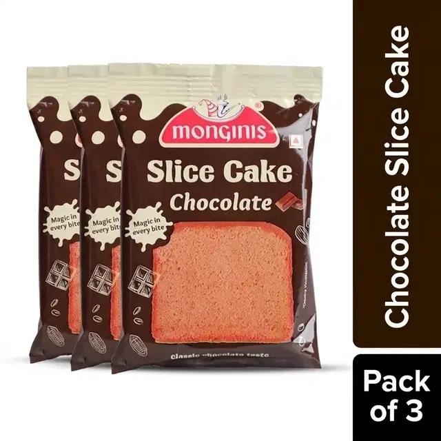 Monginis Chocolate Slice Cake 25 g - Pack of 3