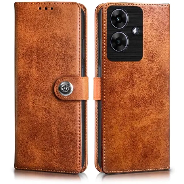 Artificial Leather Realme N61 / C61 Flip Cover, Multicolor