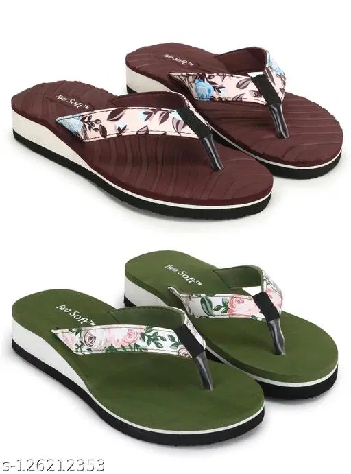 EVA Flip-flops for Women (Multicolor, 4) Pack of 2