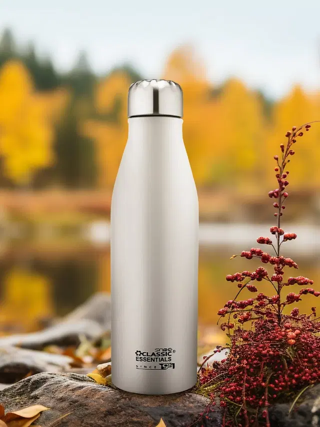 Stainless Steel Water Bottles, White, 1000 ml