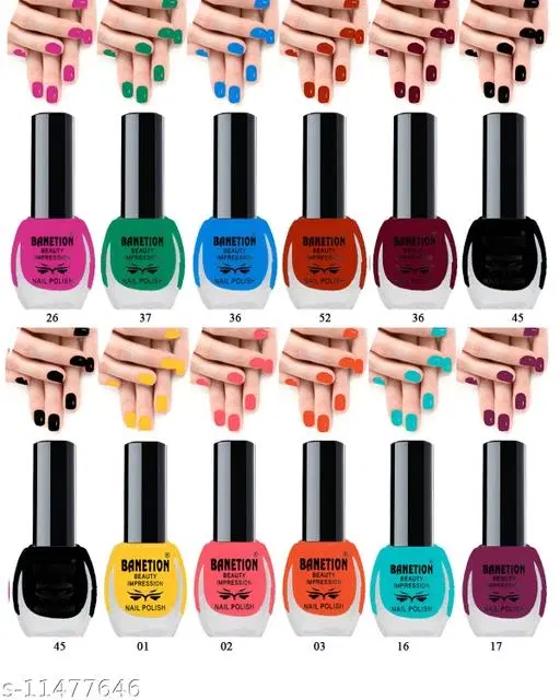 Banetion Matte Nail Polish, Multicolor, Pack of 12