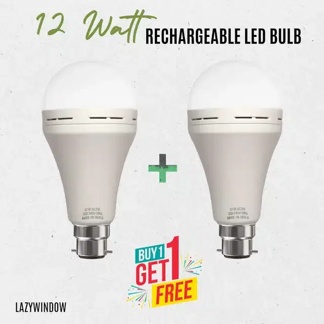 LAZYwindow Premium Quality LED Bulbs, White, 12 W, Pack of 2