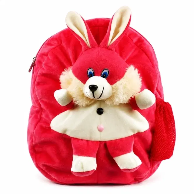 Rabbit Soft Plush School Bag [Red, 10 L]