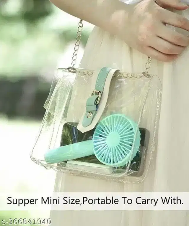 Rechargeable Mini Hand Fan, Sea Green