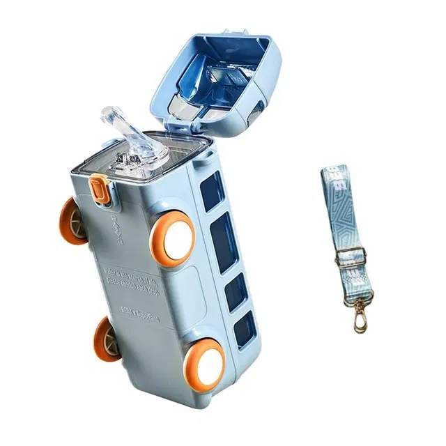 Plastic Bus Shape Sipper Bottle for Kids, Multicolor (1000 ml)