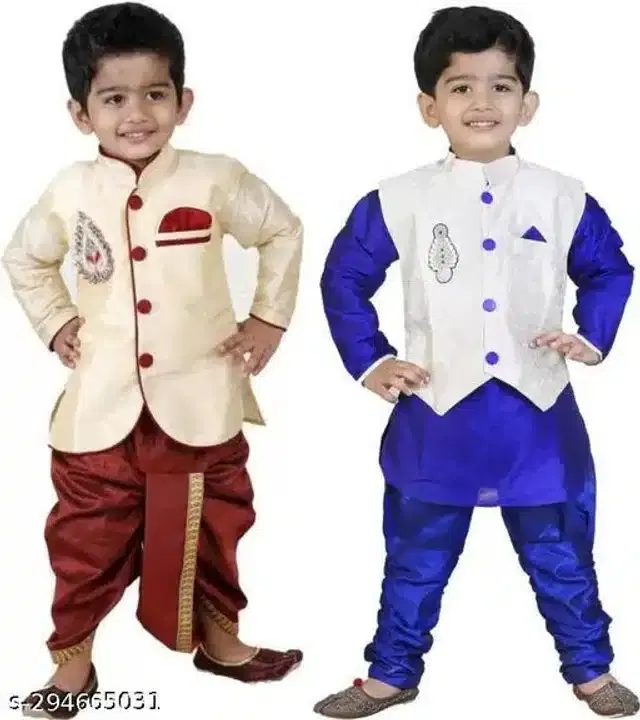 Sherwani Set for Boys, Pack of 2 (Multicolor, 1-2 Years)