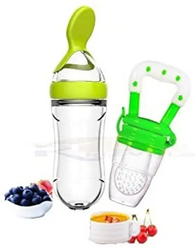 Silicone Food & Fruit Feeder for Kids, Multicolor, Set of 2