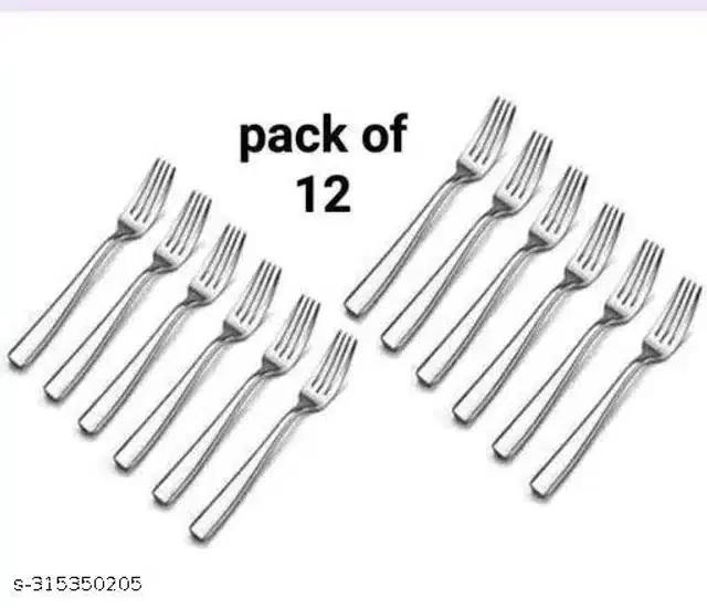 Stainless Steel Forks, Silver, Pack of 12