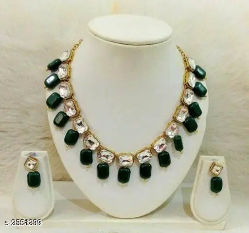 Elegant Alloy & Pearl Jewellery Set
