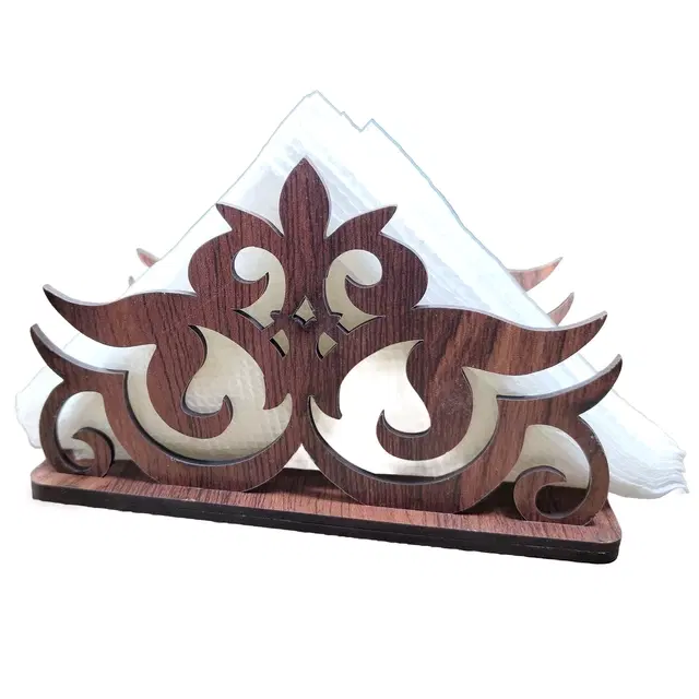 Wooden Tissue Paper Holder, Multicolor