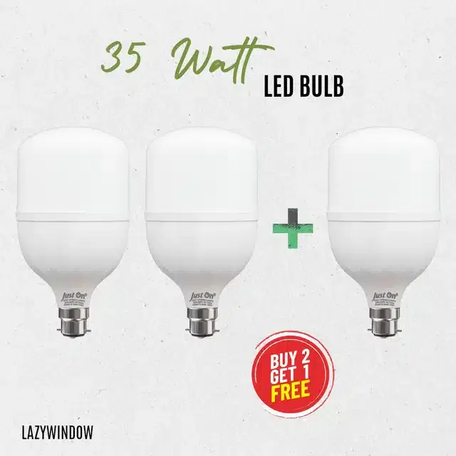 JustOn Premium Quality LED Bulbs, White, 35 W, Pack of 3