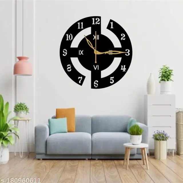 Wooden Wall Clock, Black