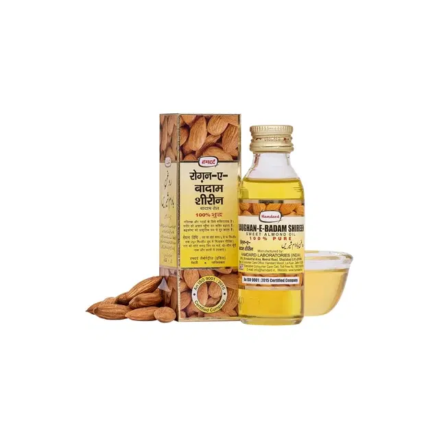 Hamdard Raughan-E-Badam Shireen Sweet Almond Oil For Body, Skin & Hair | 50 ml
