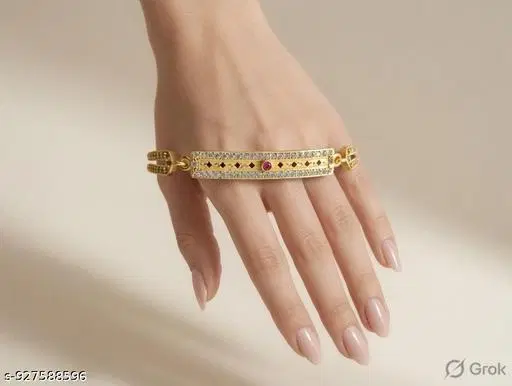 Designer Bracelets for Women (Gold, Free Size)