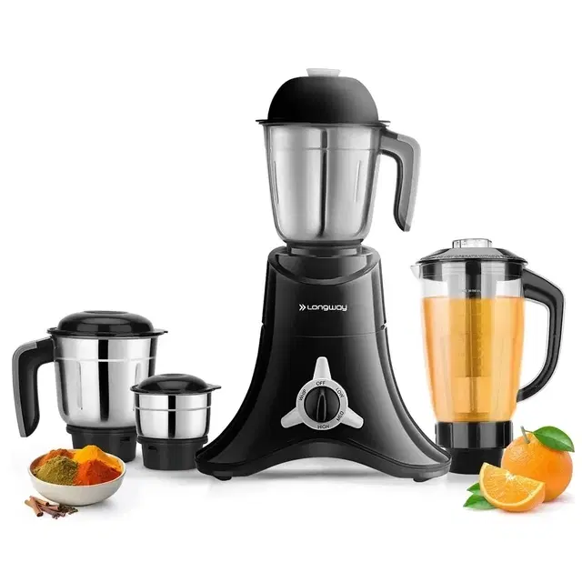 Longway Orion 900 W Juicer Mixer Grinder, Orion | 4 Jars | Black