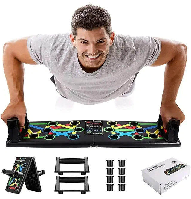 AJRO DEAL PUSH UP BOARD-BLACK 15 in 1 Body Building Exercise Push-up Bar, Multicolor, Pack of 1