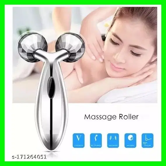 3D Face Massage Roller, Silver