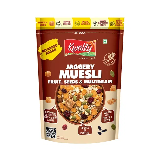 Kwality Jaggery Muesli Fruit, Seeds & Crunch 350 g