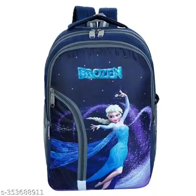 Polyester 3D Printed School Bag for Kids, Navy Blue