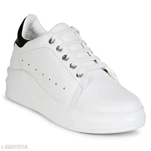 Casual Shoes for Women (White & Black, 6)