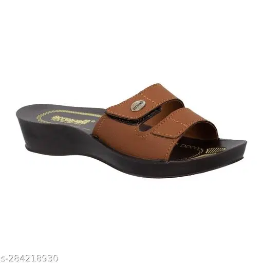 Aerowalk Wedges for Women (Brown, 4)