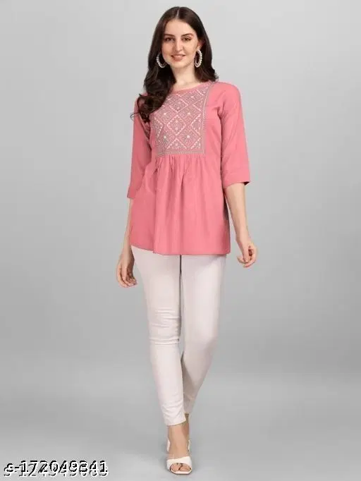 Nylon Top For Women, Pink (S)