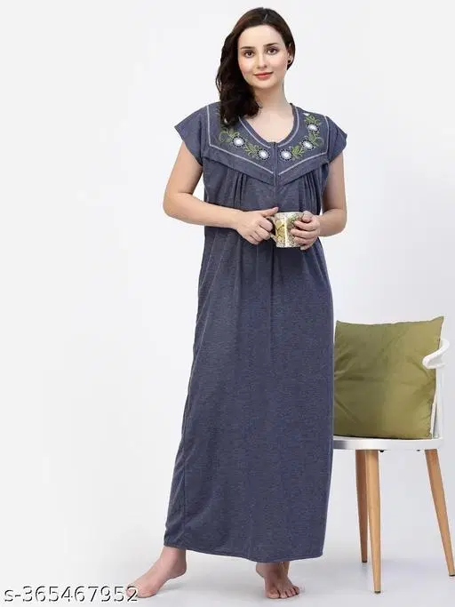 Satin Soft & Attractive Nightdress for Women & Girls , Orange (M)