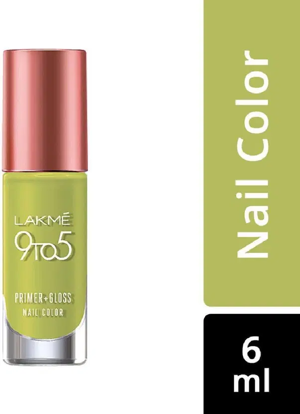 Lakme 9 To 5 Primer + Gloss Nail Color (Lime Treat) (6 ml) Pack Of 1