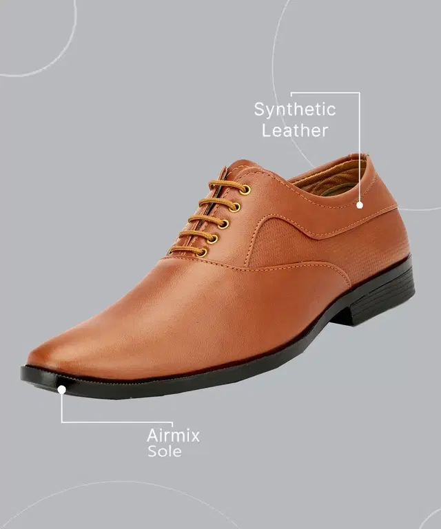 Lace Up Formal Shoes for Men (Orange, 6)