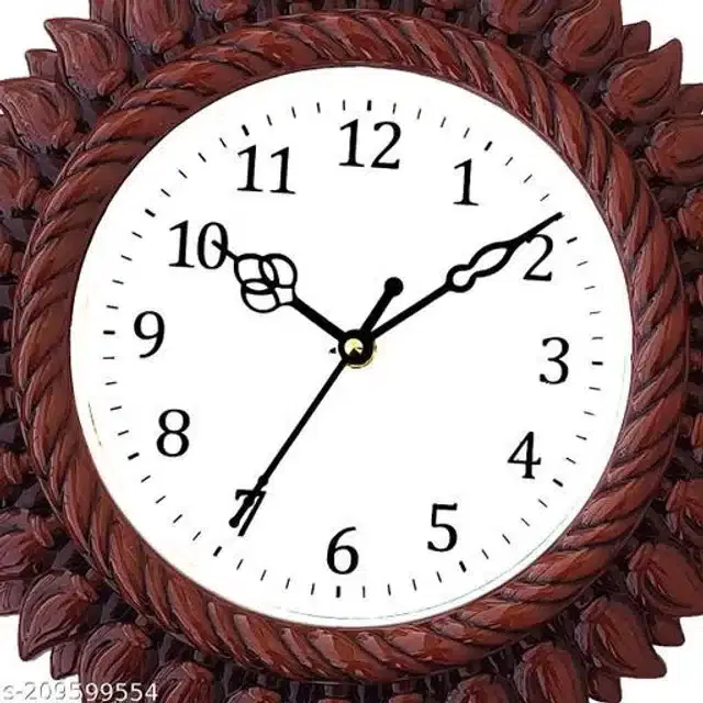 Analog Wall Clock, Brown, 27x27 cm