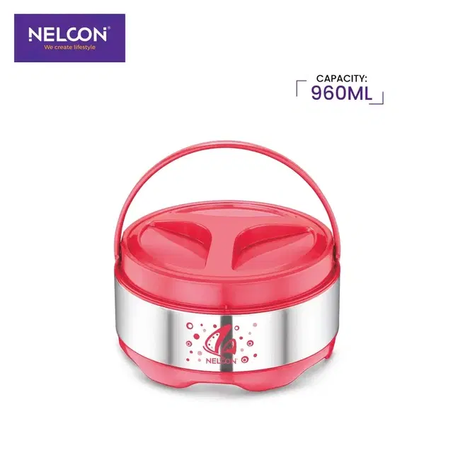 Nelcon Bubble Steel Casserole 960 ml, Red