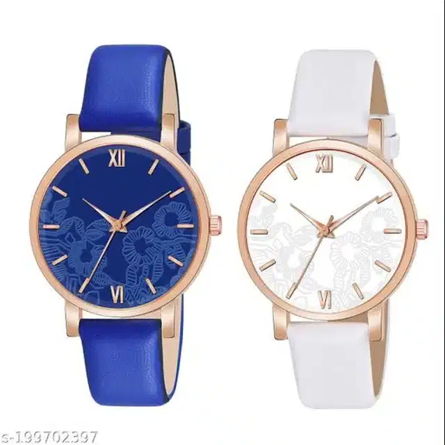 Analog Watch for Women, Pack of 2 (Multicolor)