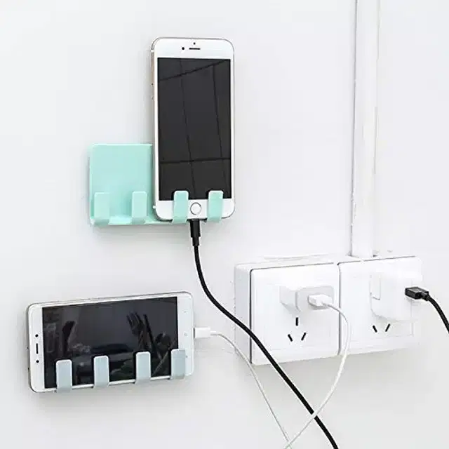 Wall Mount Mobile & Keys Holder with Adhesive Strips, Pack of 2, Multicolor