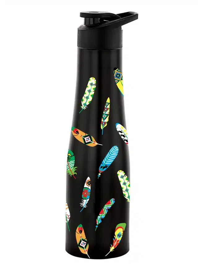 Stainless Steel Insulated Single Wall Water Bottle, Black, 1000 ml