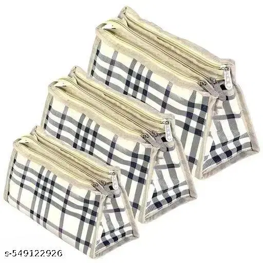  Cotton Blend Small Travel Bags ,Blue (pack Of 3)