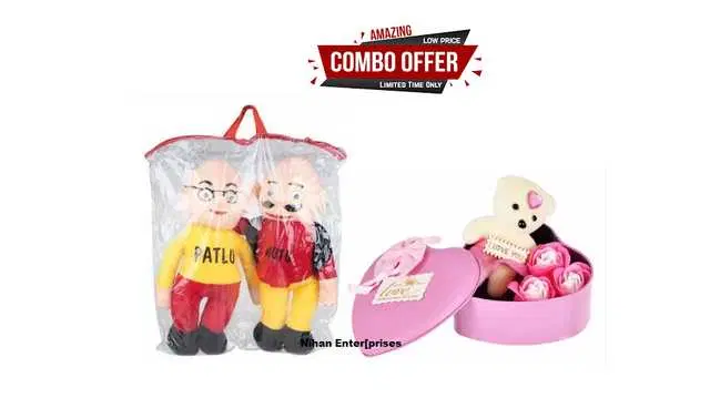 Nihan Gift Gallery Soft Toys combo for Birthday Gift for Kids, Multicolor, Pack Of 2, NG-38