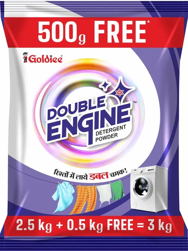 Double Engine Detergent Powder 3 Kg