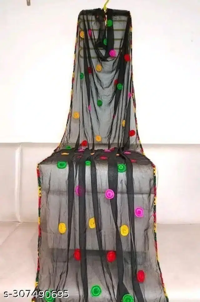 Chiffon Dupatta for Women (Black, 2.25 m)