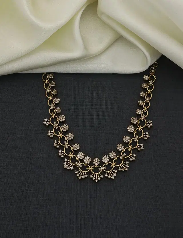 Zircon Gold-plated Necklace Set for Women (Green, Free Size)