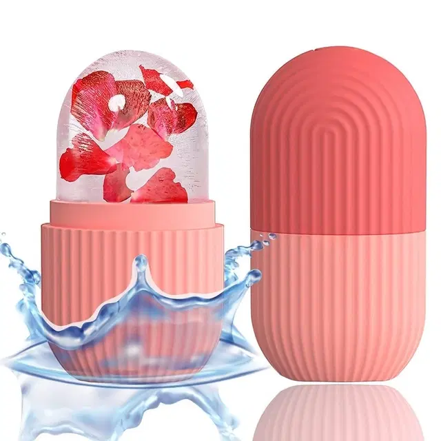 Plastic Ice Face Roller, Pink