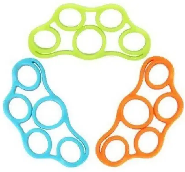 Silicone Finger Exerciser, Multicolor, Pack of 3