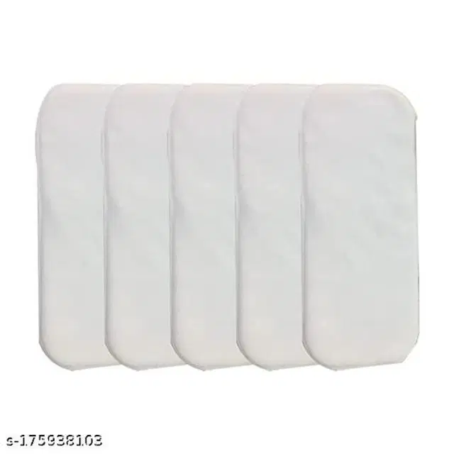 5 Layer Reusable Cloth Diaper, White, Pack of 3