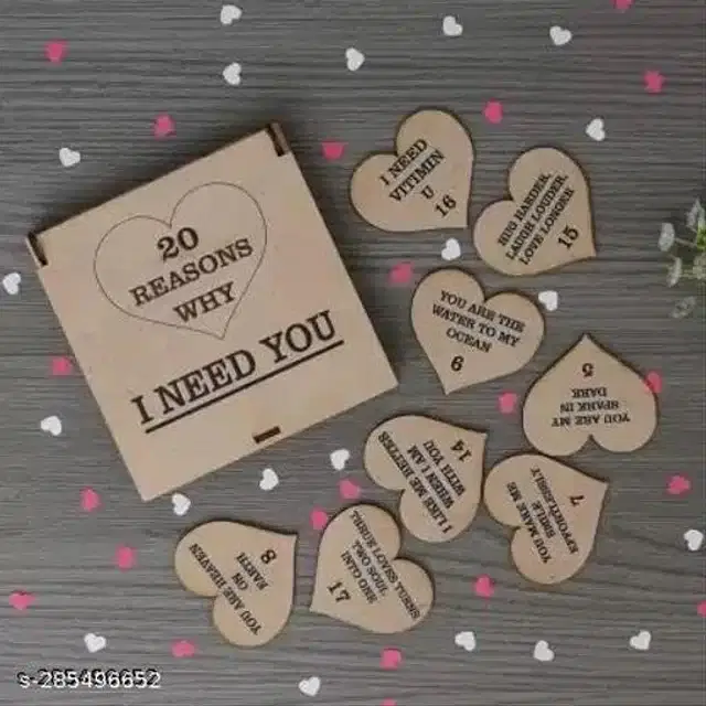 Wooden Love Message Box Gift, Beige