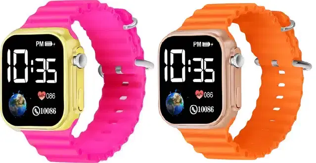 Electronic LED Digital Watch for Kids, Pack of 2 (Multicolor)
