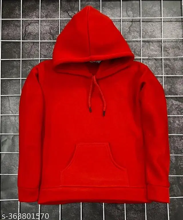 Cotton Blend Hoodie for Women (Red, S)