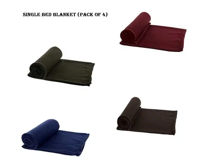 Polyester Single Bed Super Lite Blanket, Multicolor, 90 X 60 Inch, Pack Of 4, Sd-014
