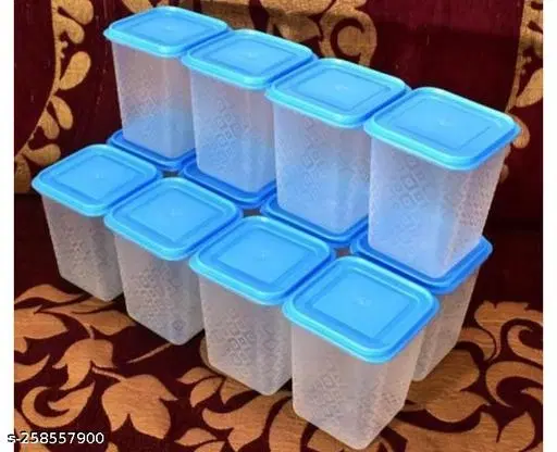 Plastic Storage Containers, White, Pack of 12 (1000 ml)